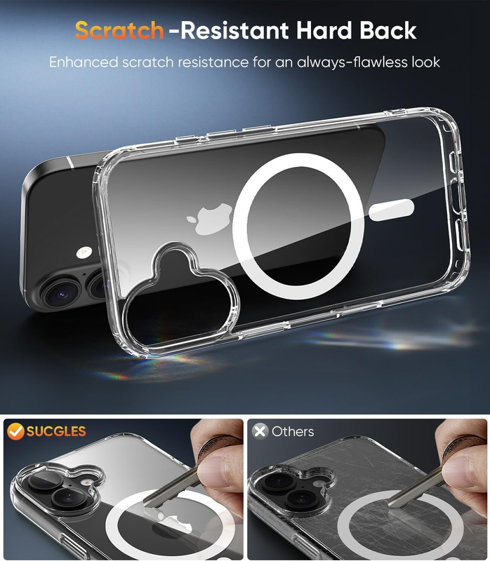 For iPhone 16 Plus Magnetic Case Clear  Protective Cover