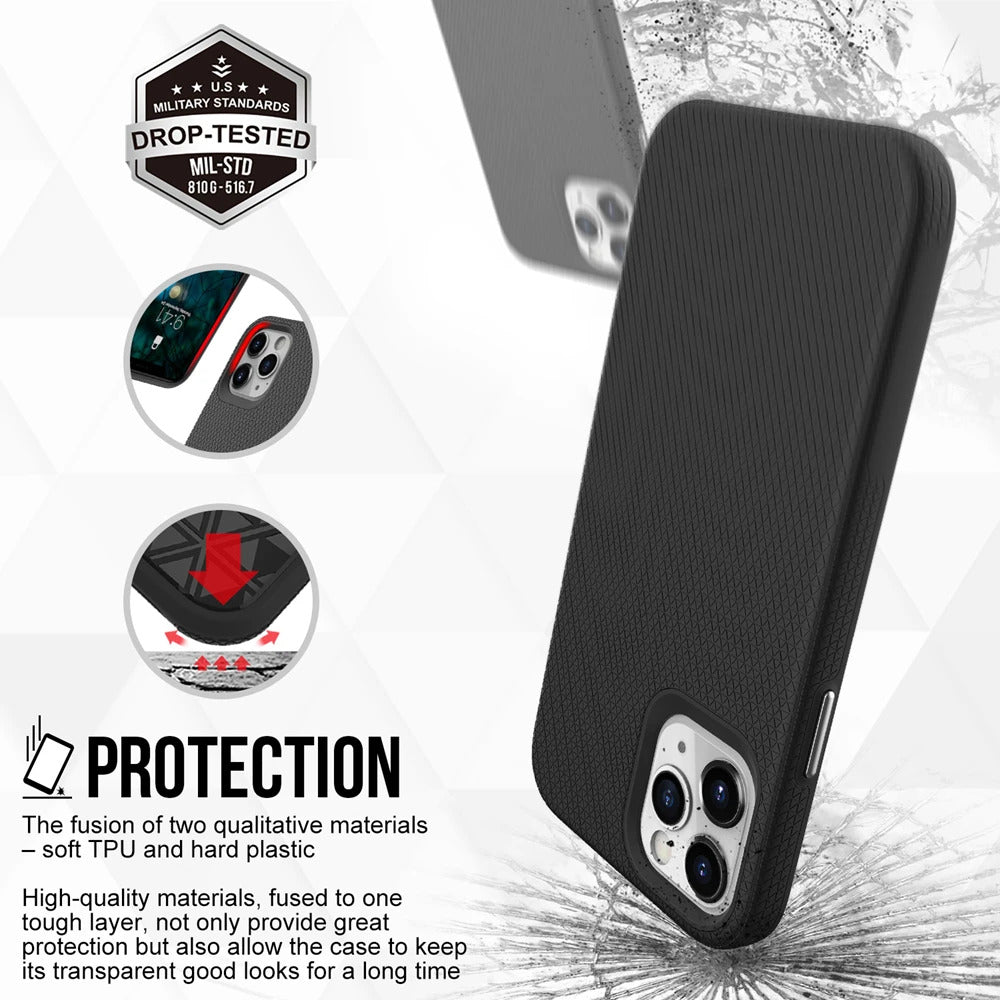 For iPhone 16 Pro Max Shockproof Case Rugged Black Case