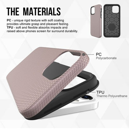 For iPhone 14 Pro Shockproof Case Rugged Rosegold Case