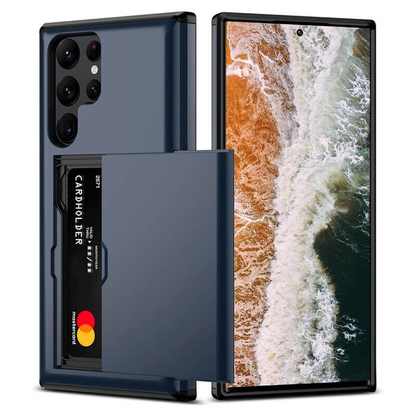 For Samsung Galaxy S24 Ultra Slide Card Holder Shockproof Case