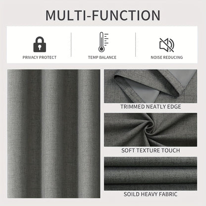 Universal 2pcs 100% Blackout Curtains Window Curtain