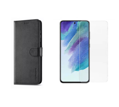 For Samsung Galaxy A26  Matte Wallet Flip Case + 1 x Screen Protector