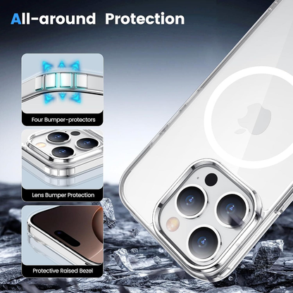 For iPhone 12 Pro Max Clear MagSafe Shockproof Transparent  Protective Case