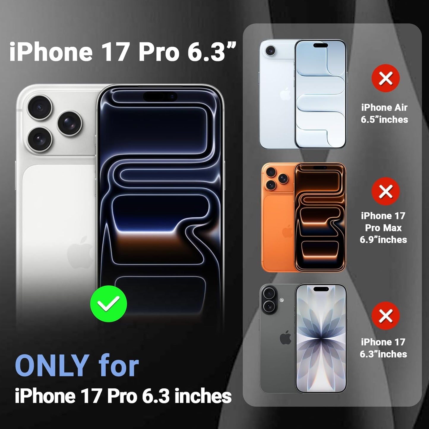 For iPhone 17 Pro Max Clear Case Magsafe Compatible