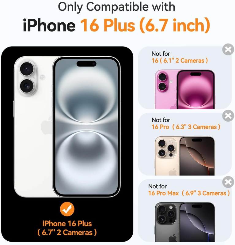 For iPhone 16 Plus Magnetic Case Clear  Protective Cover