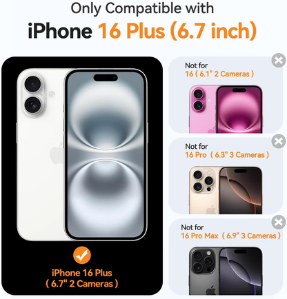 For iPhone 16 Plus Magnetic Case Clear  Protective Cover