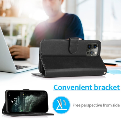 For iPhone 16 Pro Max Magnetic Detachable Black Wallet Case