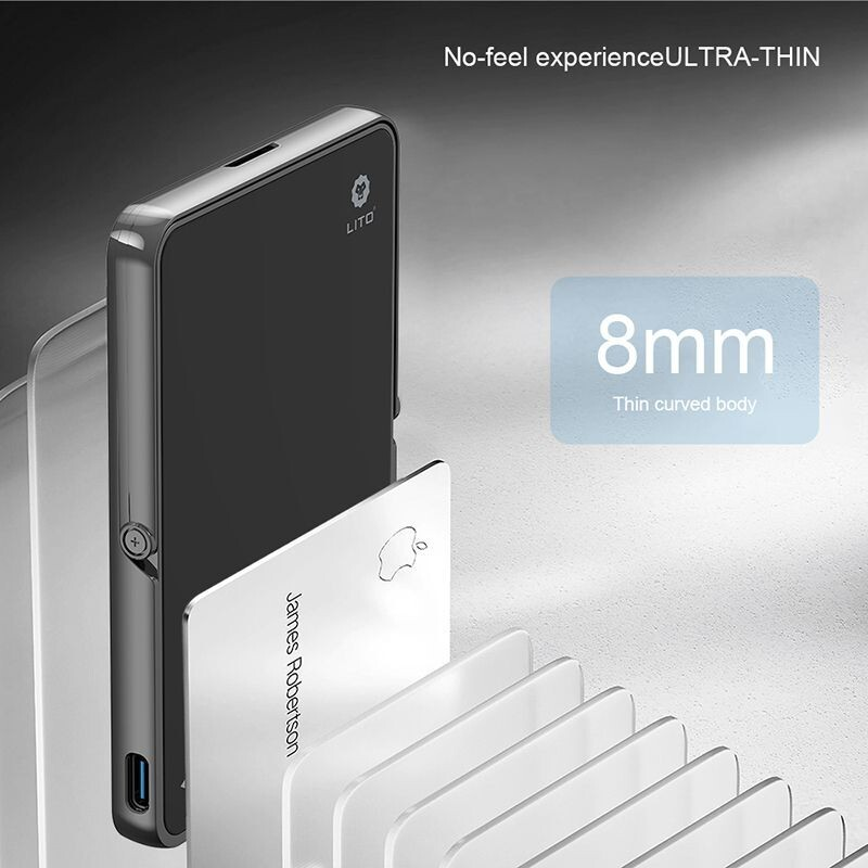 Sleek  5000mAh Magsafe Magnetic Portable Thin Power Bank Battery 5in 1-Black