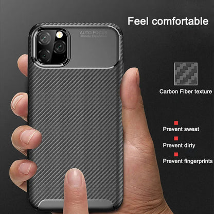 For Apple iPhone 13 Fiber Rugged Case TPU Cover,Black
