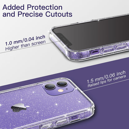 For iPhone 12/12 Pro, 6.1-Inch, Bling Sparkle Shockproof Phone Cover