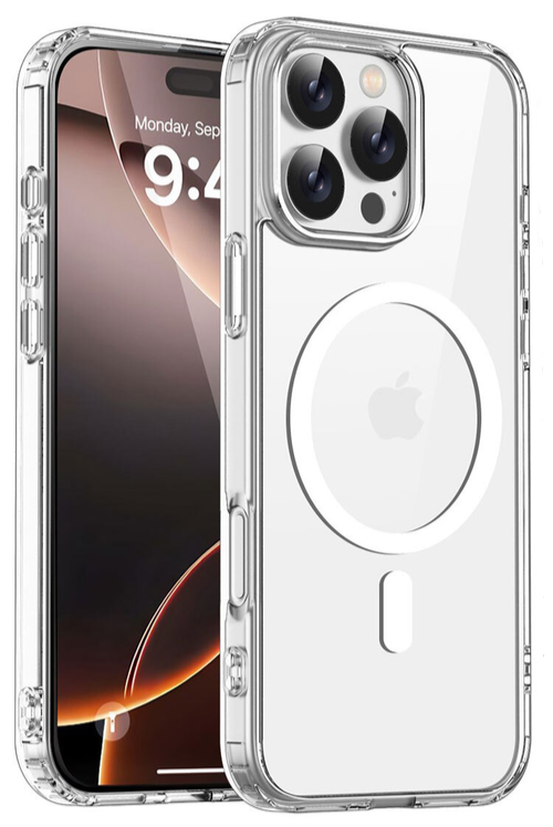 For iPhone 16 Pro Clear Shockproof Magnet Cover