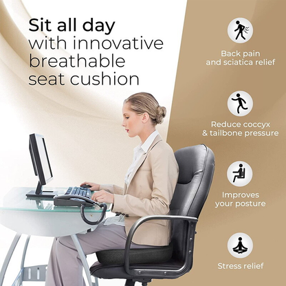 Seat Cushion Memory Foam Pad  For Chair-Black Colour