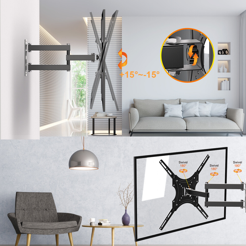 Full Motion TV Wall Mount Bracket Swivel Tilt 17 - 55 Inch