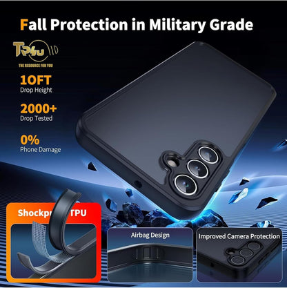 Matte Shockproof Case with 2-Pack Screen Protectors For Samsung Galaxy A16
