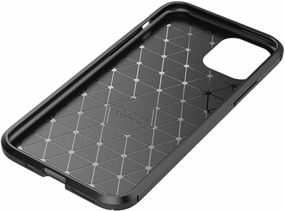 For Apple iPhone 13 Fiber Rugged Case TPU Cover,Black