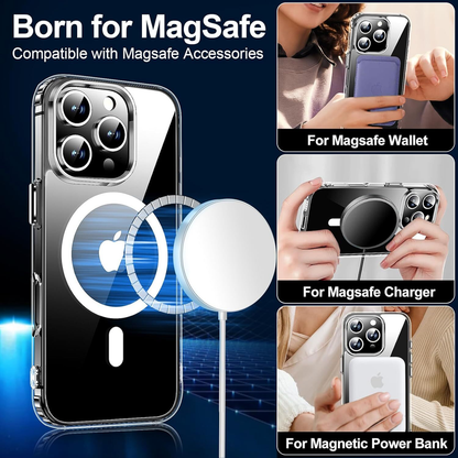 For iPhone 12 Pro Max Clear MagSafe Shockproof Transparent  Protective Case
