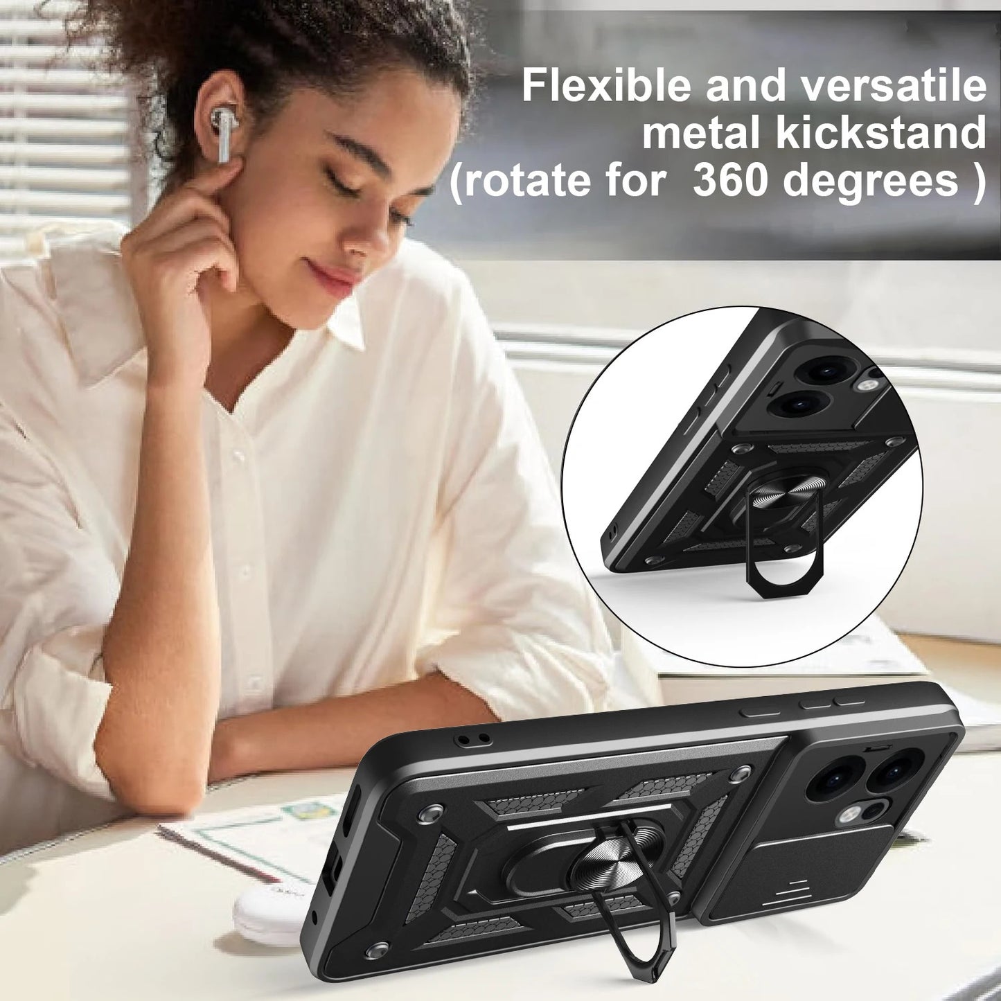 For Oppo Reno13 Pro Shockproof kickstand Case