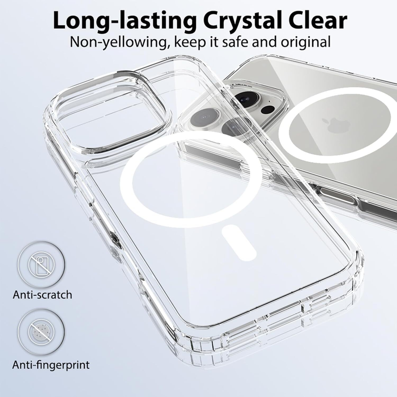 For iPhone 12 Pro Max Clear MagSafe Shockproof Transparent  Protective Case