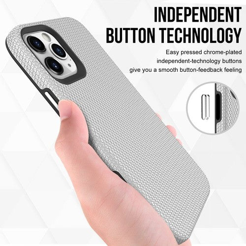 For iPhone 14 Pro Shockproof Case Rugged Silver Case