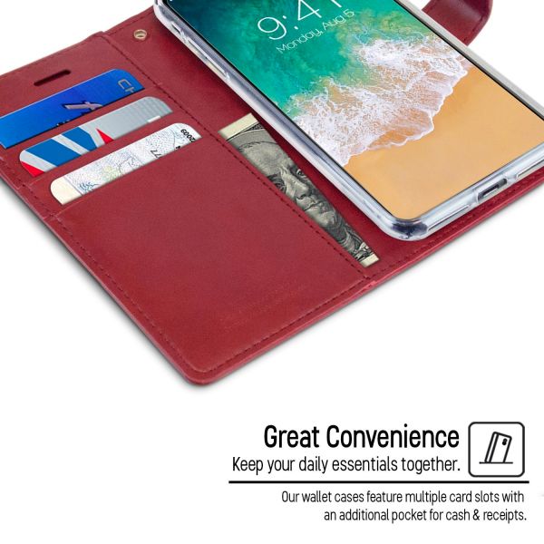 For iPhone 17 Pro Wallet Case[3 Card Slots]-Wine Colour