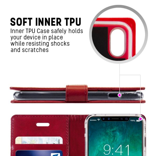 For iPhone 17 Pro Max Wallet Case[3 Card Slots]-Wine Colour