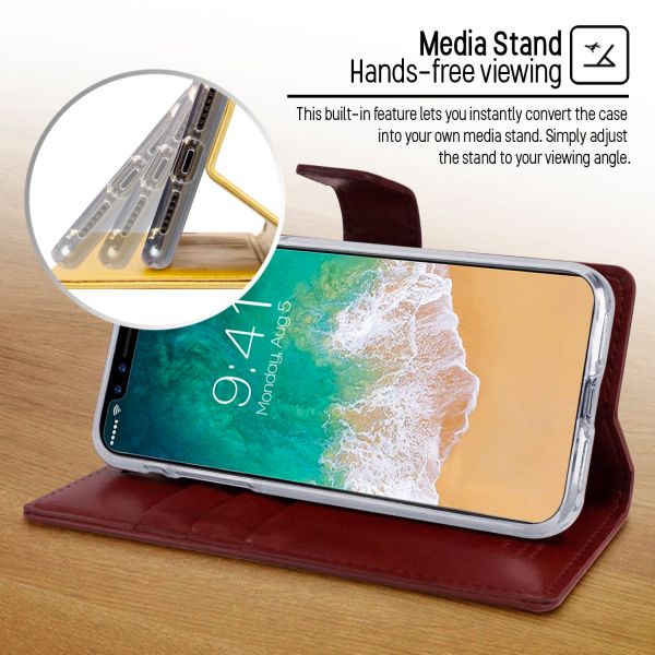 For iPhone 17 Pro Wallet Case[3 Card Slots]-Wine Colour