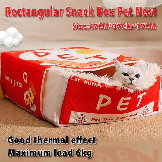 Washable Cat Bed Rectangle Snack Shape Comfortable Cat House