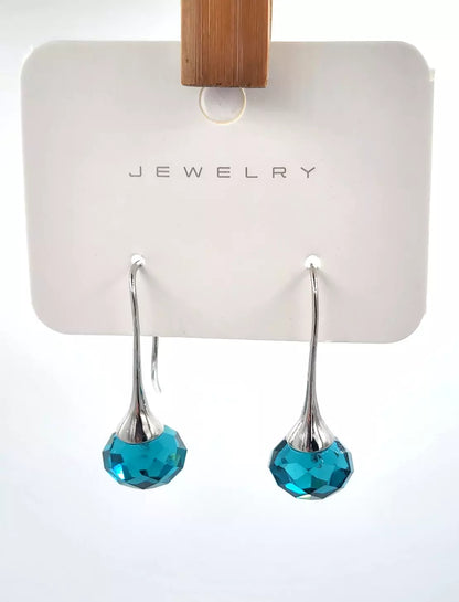 Drop Earrings-Blue