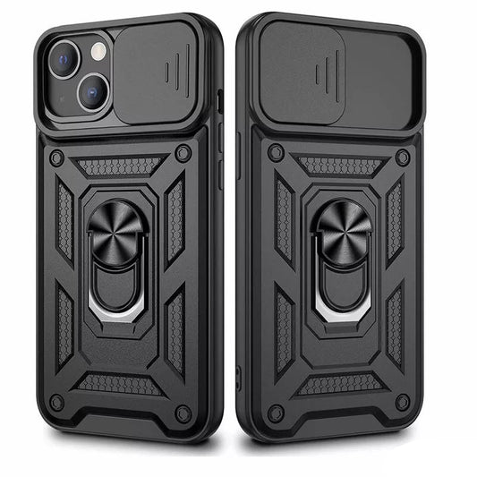 For Apple iPhone 14 Shockproof Case with  Kickstand Cover,Black