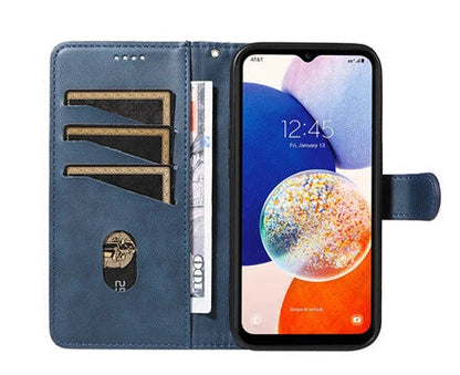 For Samsung Galaxy A05s Wallet Case with Card holder Blue Colour Flip Cover