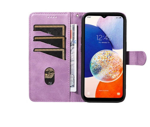 For Samsung Galaxy A35 5G Wallet Case with Card holder Purple Colour Flip Cover