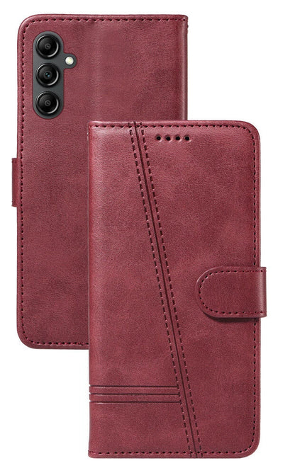 For Samsung Galaxy A35 Wallet Case with Card holder Wine Colour Flip Cover