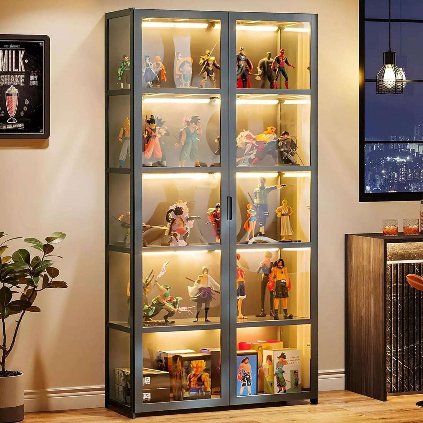 5 Tier Display Storage Cabinet Display Cabinet Showcase
