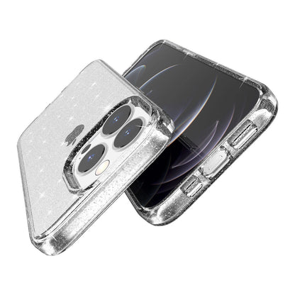 For iPhone 15 Pro Max Clear Bling Sparkle Shockproof Phone Cover + 2 Screen Protectors