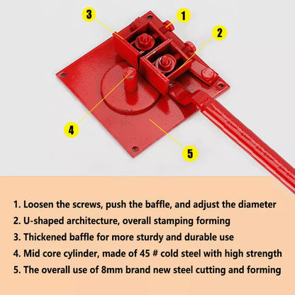 Portable 1-20mm Manual Steel Bender Machine Building Rebar Bar Bender