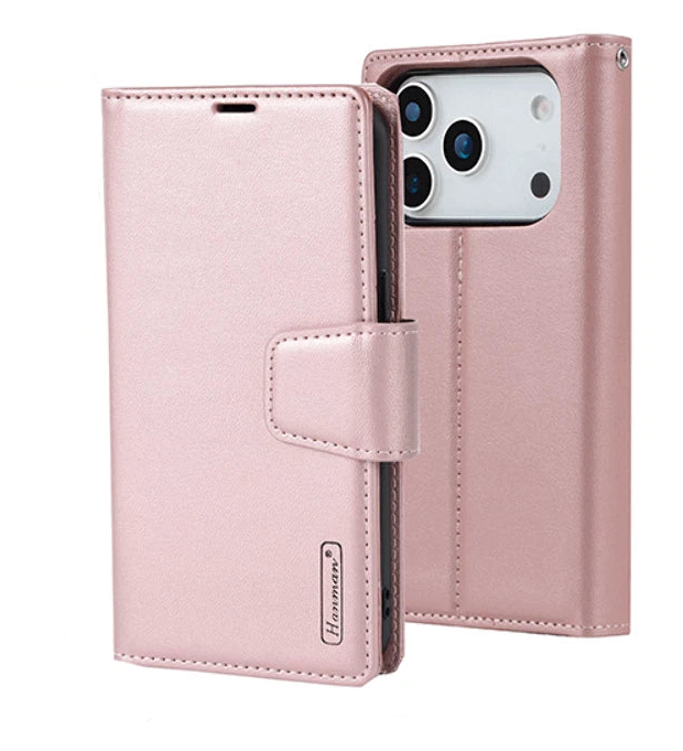 For iPhone 17 Pro Magnetic Detachable  Wallet Case Rose Gold