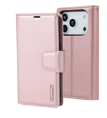For iPhone 17 Pro Magnetic Detachable  Wallet Case Rose Gold