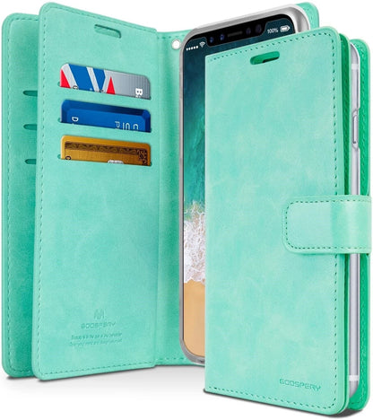 For iPhone 17 Pro Max Double Layers Wallet Leather Flip Green Case