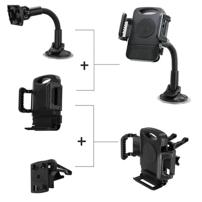 2 in 1 Windshield Mount Stand and Airvent Mount Car Phone Holder