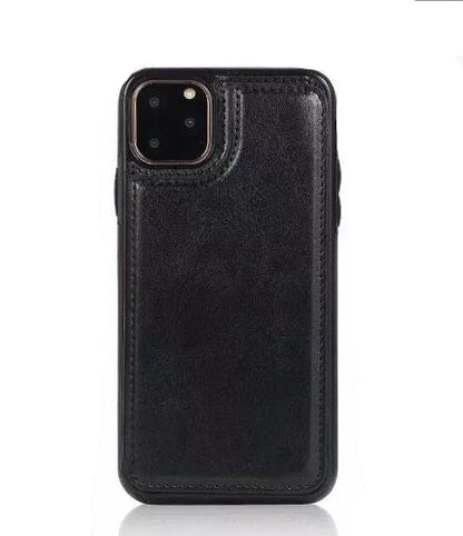 For iPhone 14 Pro Back Wallet Case with Card holder Black