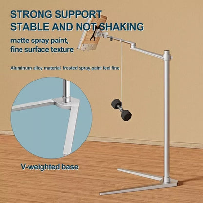 Floor Book Reading Stand Laptop Holder Hand-Free Adjustable Angle PC Holder