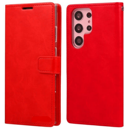 For Samsung Galaxy S25 Wallet Case with Card holder RED Flip Cover