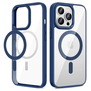 Slim Magsafe Shockproof Blue Case For iPhone 14  + 2 x Glass Screen Protectors