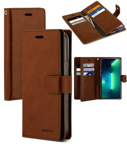 For iPhone 17 Pro Max Double Layers Wallet  Brown Case