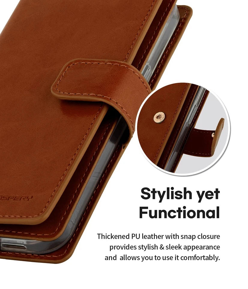 For iPhone 17 Pro Max Double Layers Wallet  Brown Case
