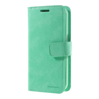 For Samsung Galaxy S21 Double Layers Wallet Leather Flip Mint Green Case