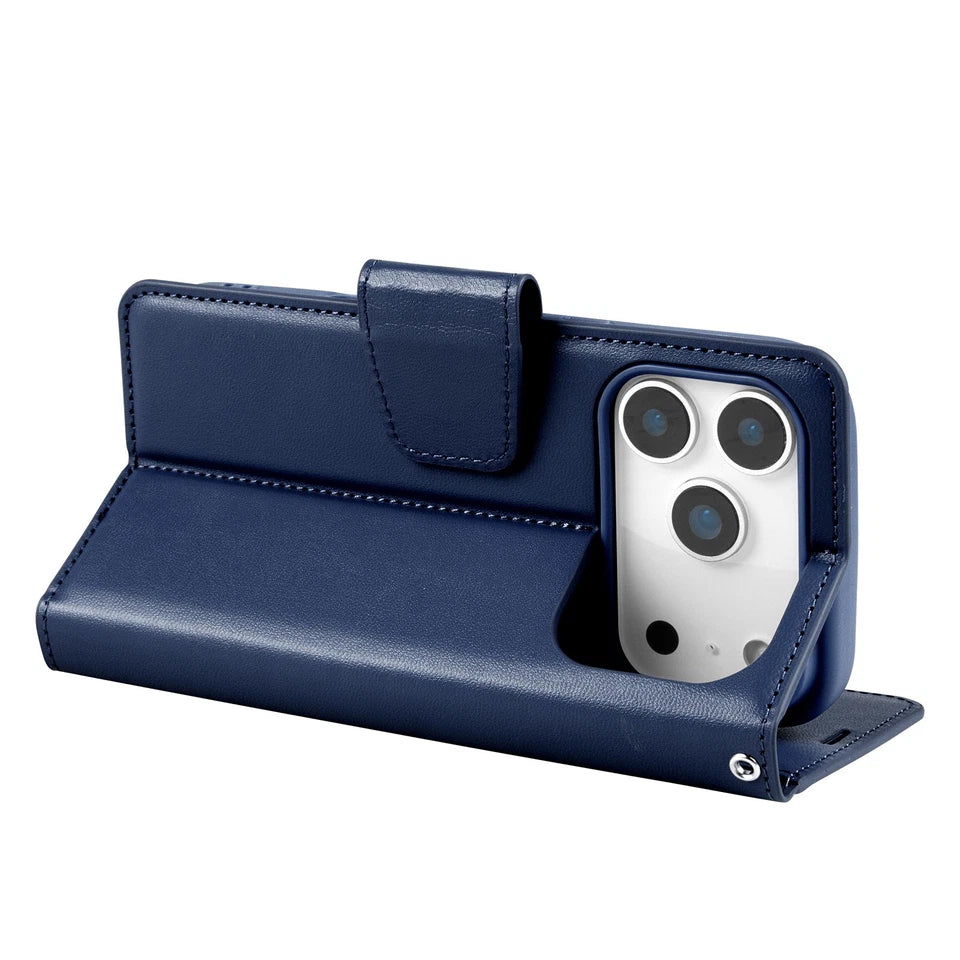 For iPhone 17 Pro Max Wallet Case Navy blue Colour Flip Cover