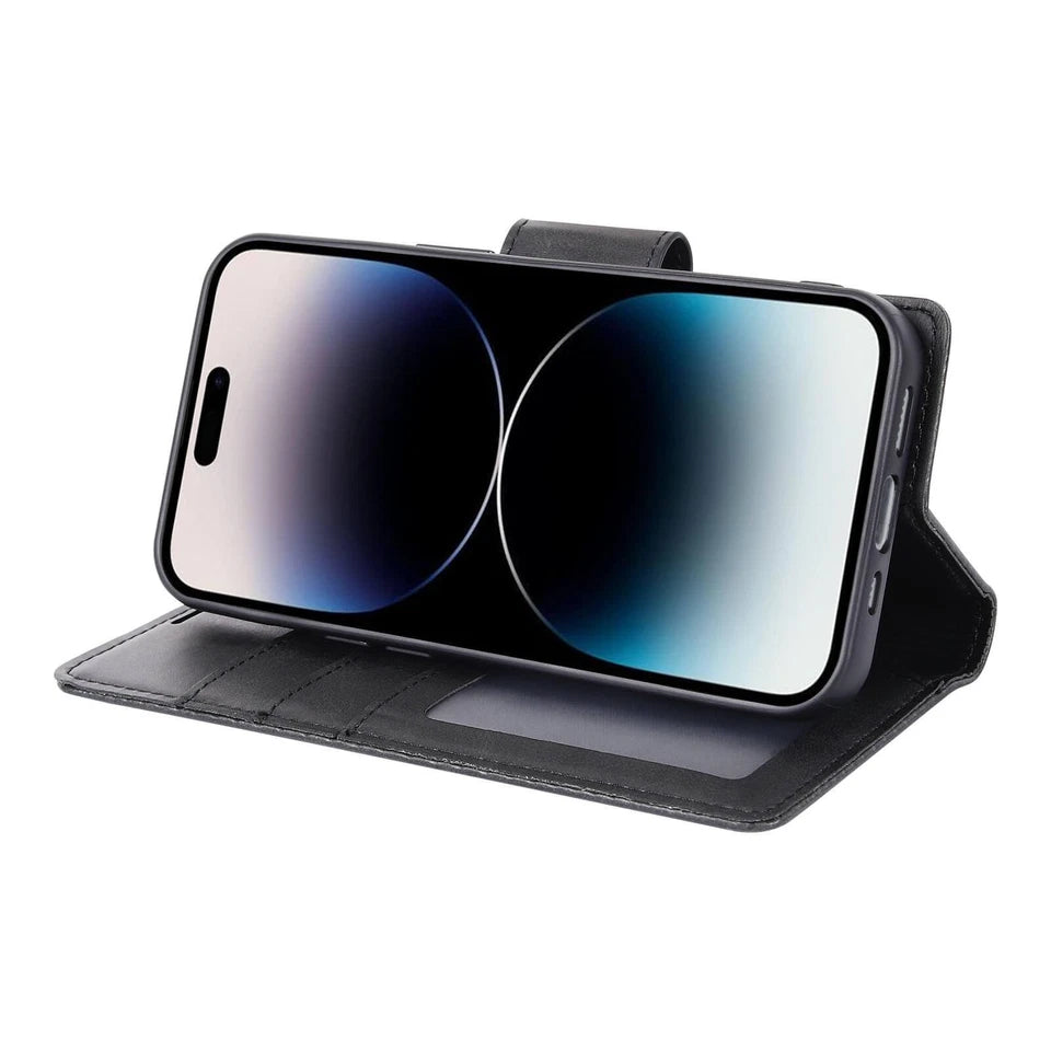 For iPhone 17 Pro Magnetic Detachable Wallet Case Black