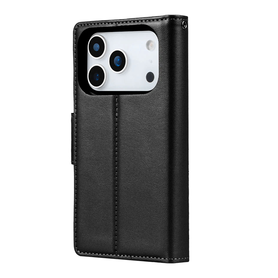 For iPhone 17 Pro Magnetic Detachable Wallet Case Black