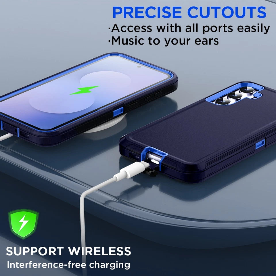 For Samsung Galaxy S25 FE Heavy duty  Builder Case Blue Cover